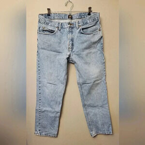 Lee Men's Regular Fit Straight Leg Jeans Light Wash 36x30 Premium Denim Vintage